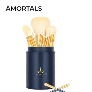 amortals korea star beats makeup brush set 12pcs ( with storage holder + storage pouch) shopee philippines