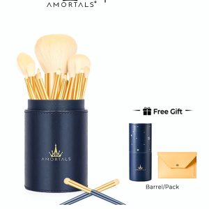 amortals korea star beats makeup brush set 12pcs ( with storage holder + storage pouch) shopee philippines