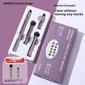 amortals double ended concealer brush amortals naturally cover dark circles tear troughs nasolabial folds detail concealer brush shopee philippines